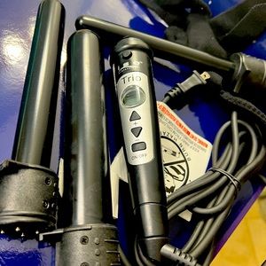 Trio iso 3in 1 interchangeable curling wand with heat glove